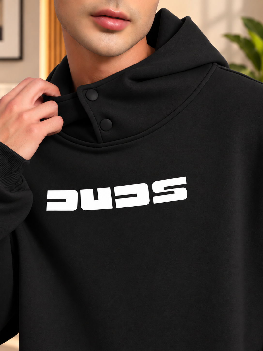 SHOOTER COTTON FLEECE HOODIE BLACK - Wearduds, view 4