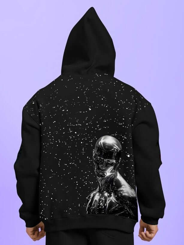 SILVER SURFER FLEECE HOODIE BLACK - Hoodie