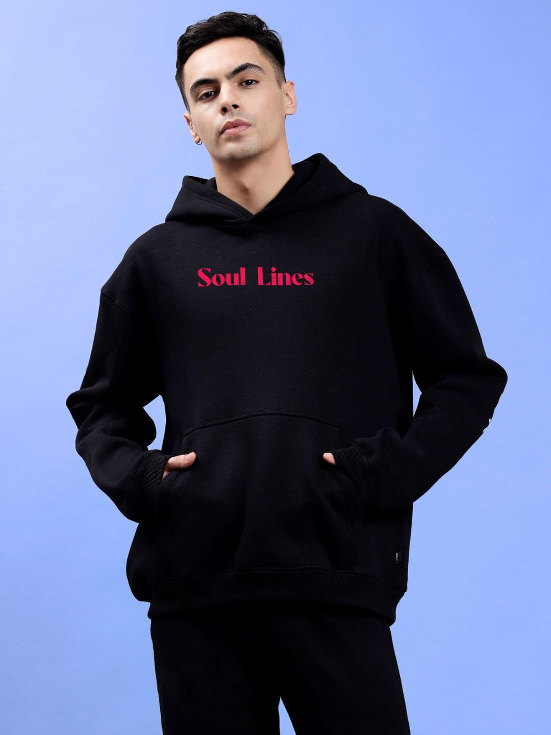 SOULS LOVE LINE ART OVERSIZE HOODIE BLACK - Hoodie
