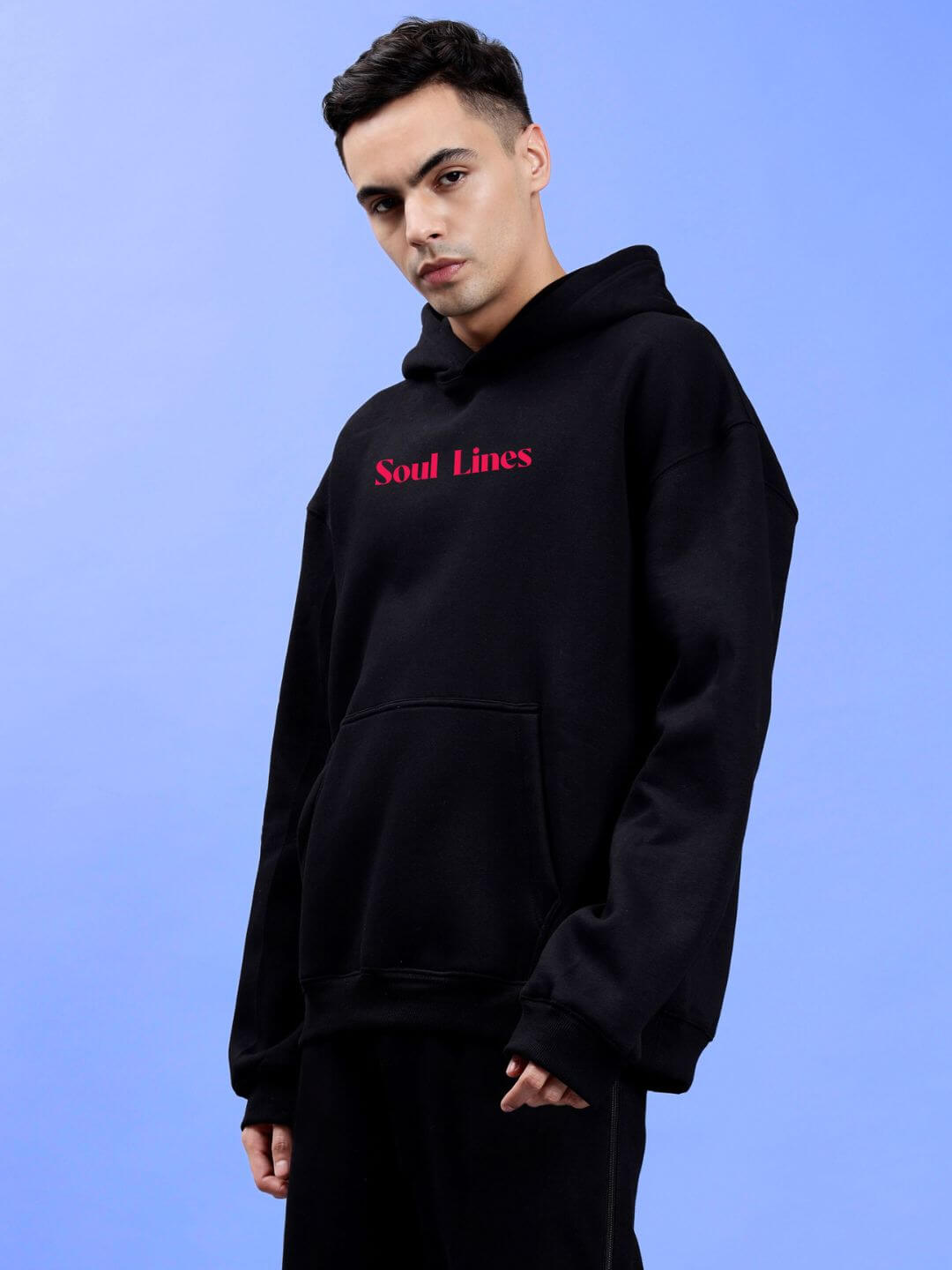 SOULS LOVE LINE ART OVERSIZE HOODIE BLACK - Hoodie