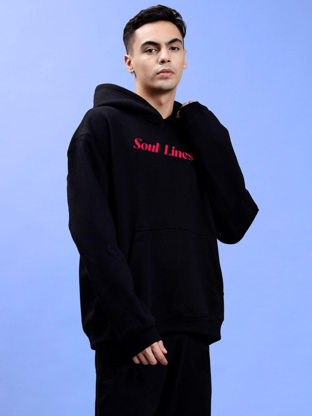 SOULS LOVE LINE ART OVERSIZE HOODIE BLACK - Hoodie