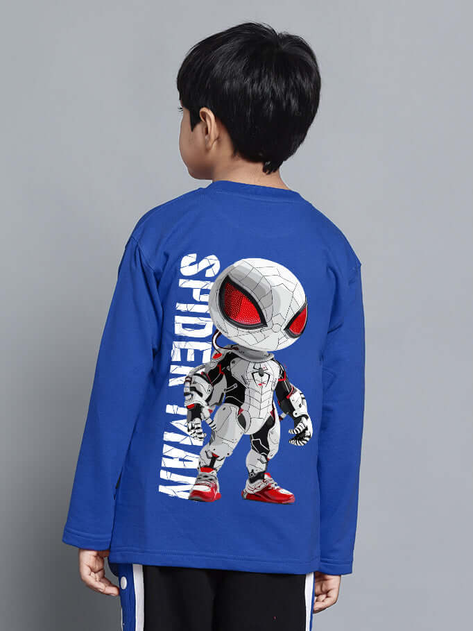 SPIDERROBO SWEATSHIRT FOR BOYS AND GIRLS BLUE - KIDS SWEATSHIRT