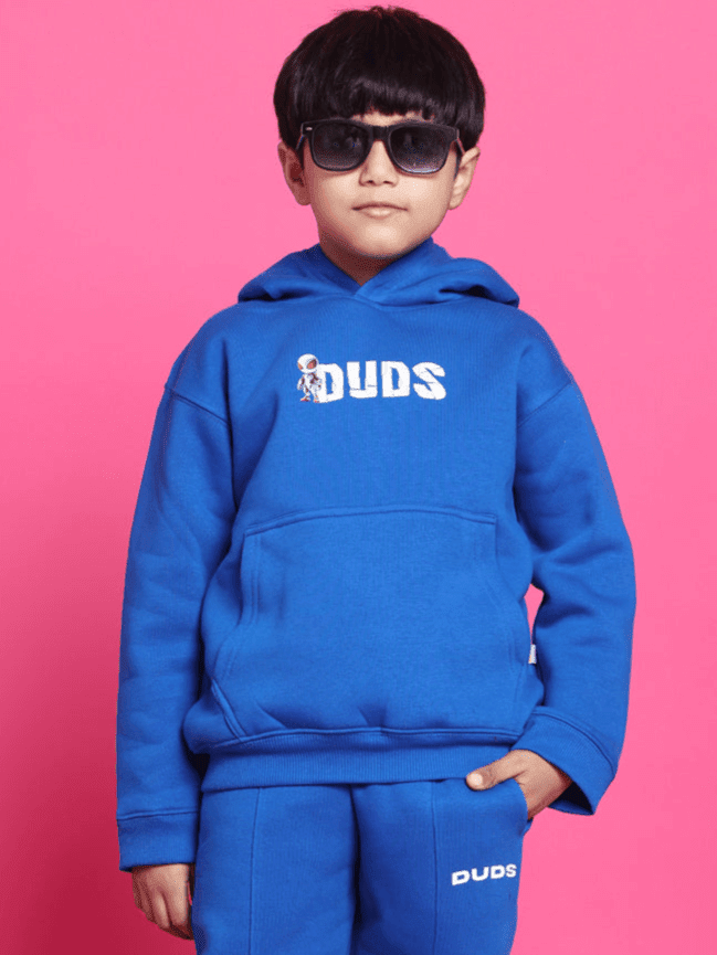 SPIDERROBO OVERSIZED FLEECE HOODIE BOYS GIRLS ROYAL BLUE - KIDS HOODIE