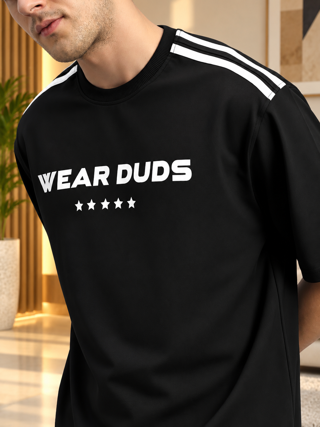 STAR JUMPER OVER-SIZED T-SHIRT BLACK - Wearduds, view 4