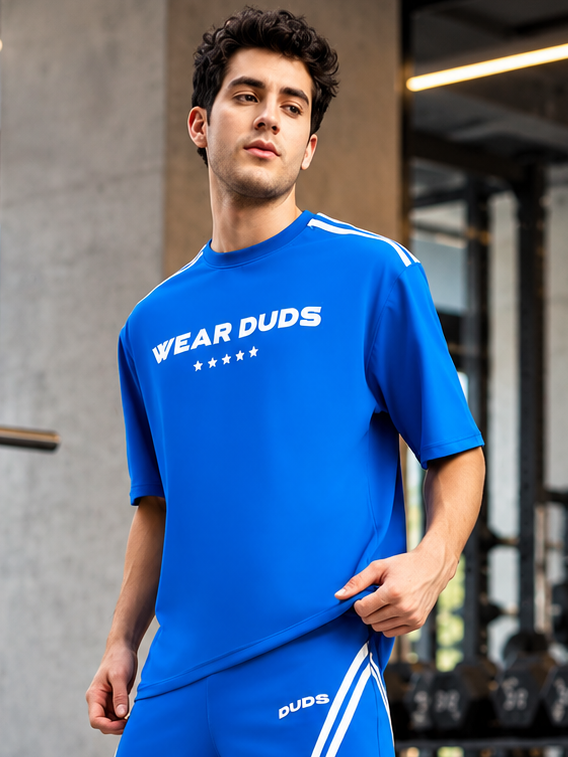 STAR JUMPER OVER-SIZED T-SHIRT ROYAL BLUE