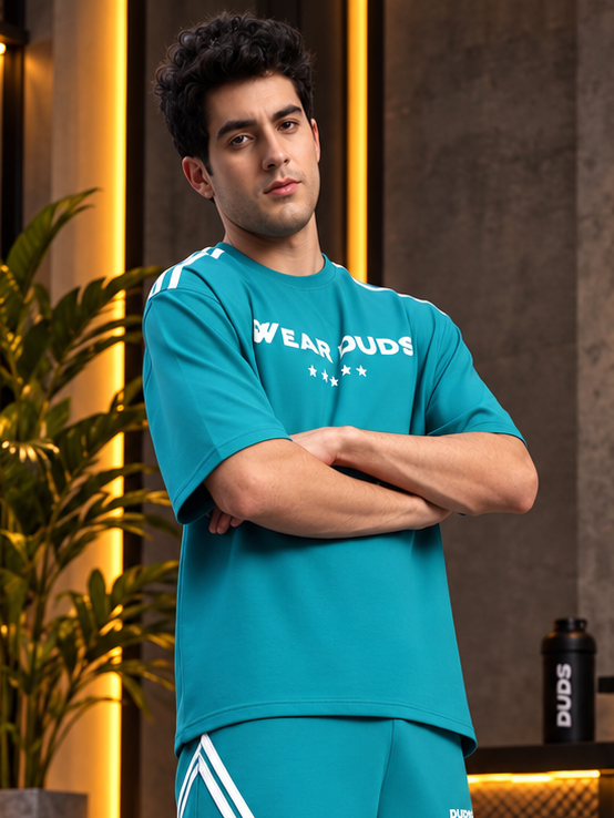 STAR JUMPER OVER-SIZED T-SHIRT TEAL