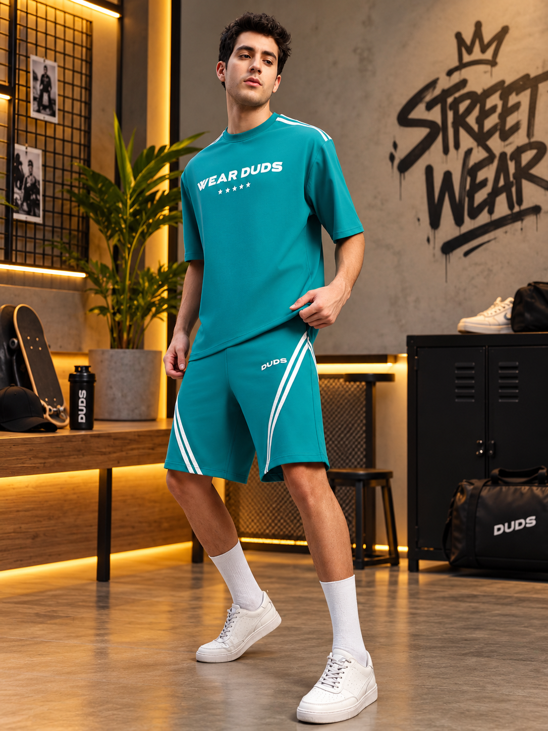 STAR JUMPER SUMMER CO-ORD SET TEAL - Wearduds, view 4