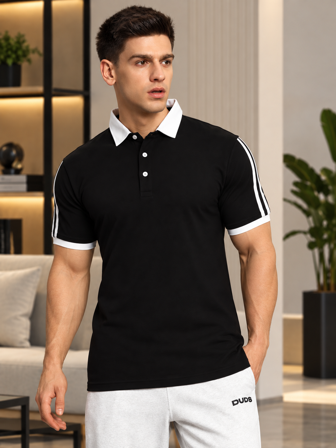 STAUNCH POLO REGULAR FIT T-SHIRT BLACK