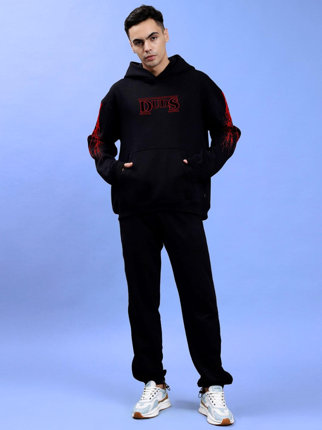 STRANGER THINGS OVERSIZE HOODIE BLACK - Hoodie