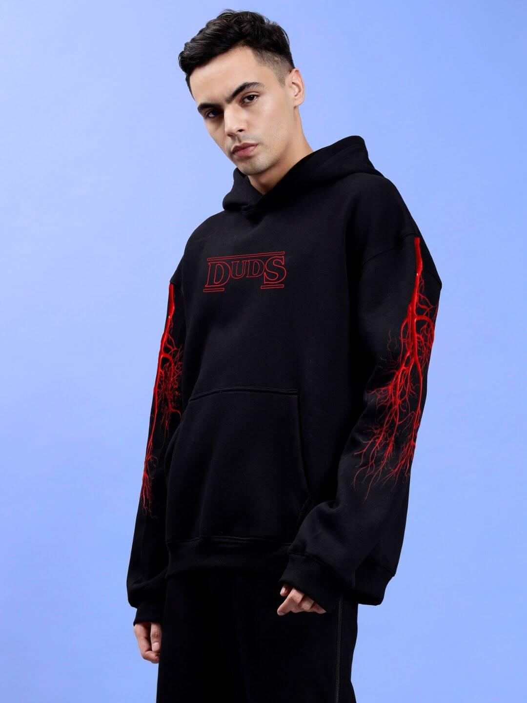 STRANGER THINGS OVERSIZE HOODIE BLACK - Hoodie