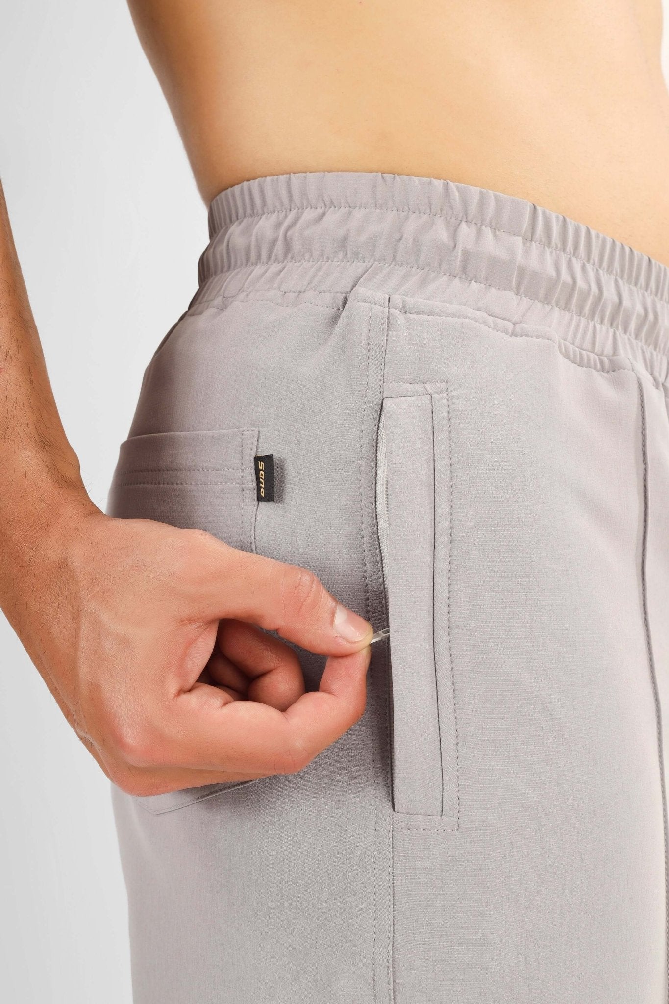 STURDY FRONT PLATED SHORTS GREY - SHORTS