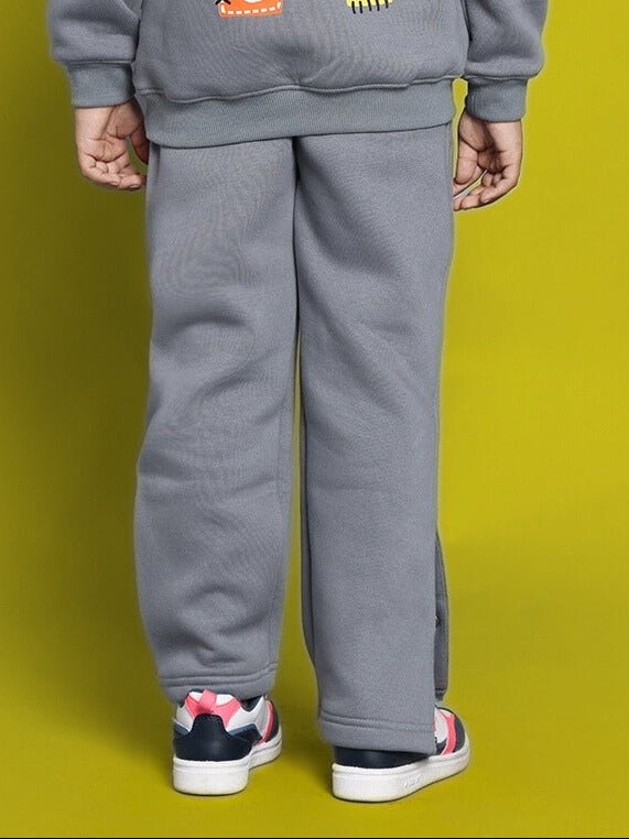 TABBY FLEECE PANT FOR BOYS GIRLS GREY - KIDS JOGGER
