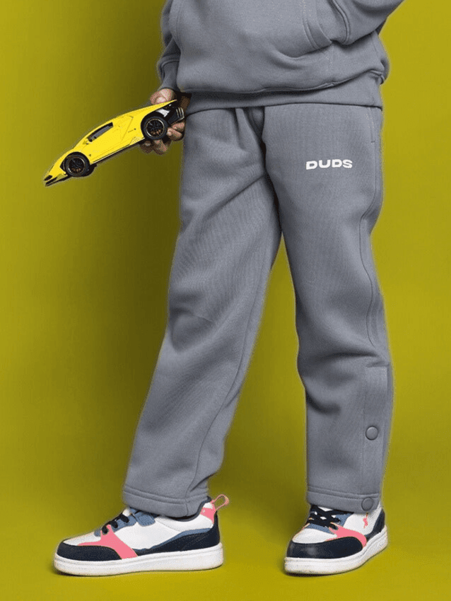 TABBY FLEECE PANT FOR BOYS GIRLS GREY - KIDS JOGGER