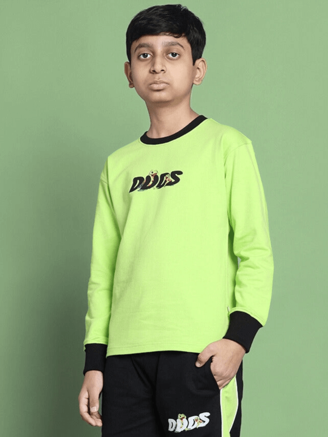 TILLY OVERSIZED SWEATSHIRT FOR BOYS GIRLS NEON GREEN showcasing trendy and comfortable style.