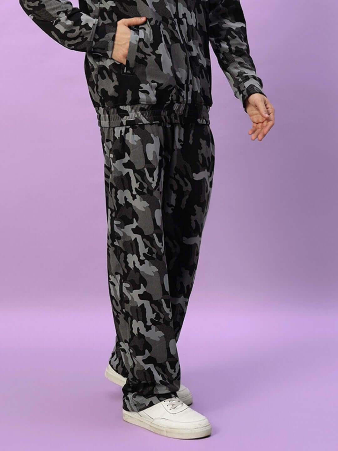 Camo navy relaxed jogger pants by DUDS, featuring customizable fit options, crafted with care by experienced tailors.