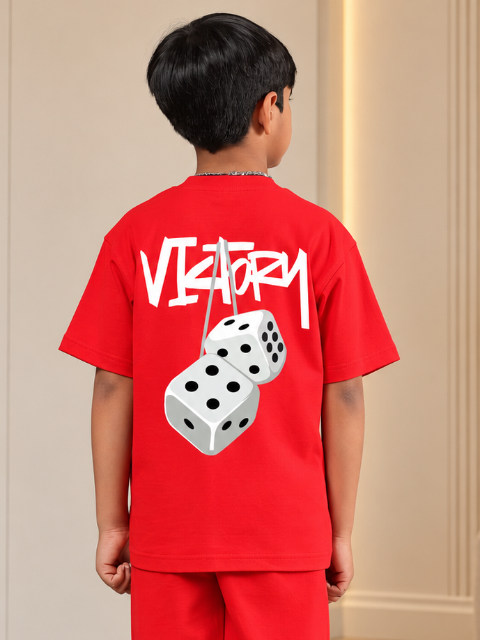VICTORY T-SHIRT FOR BOYS GIRLS RED - Wearduds, view 1