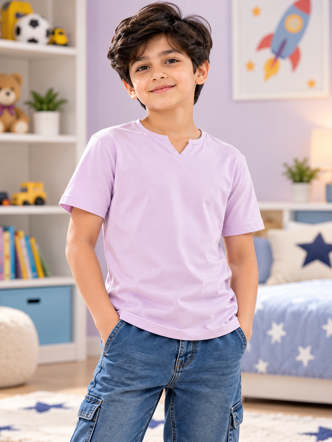 VIKING REGULAR T-SHIRT FOR BOYS GIRLS LILAC
