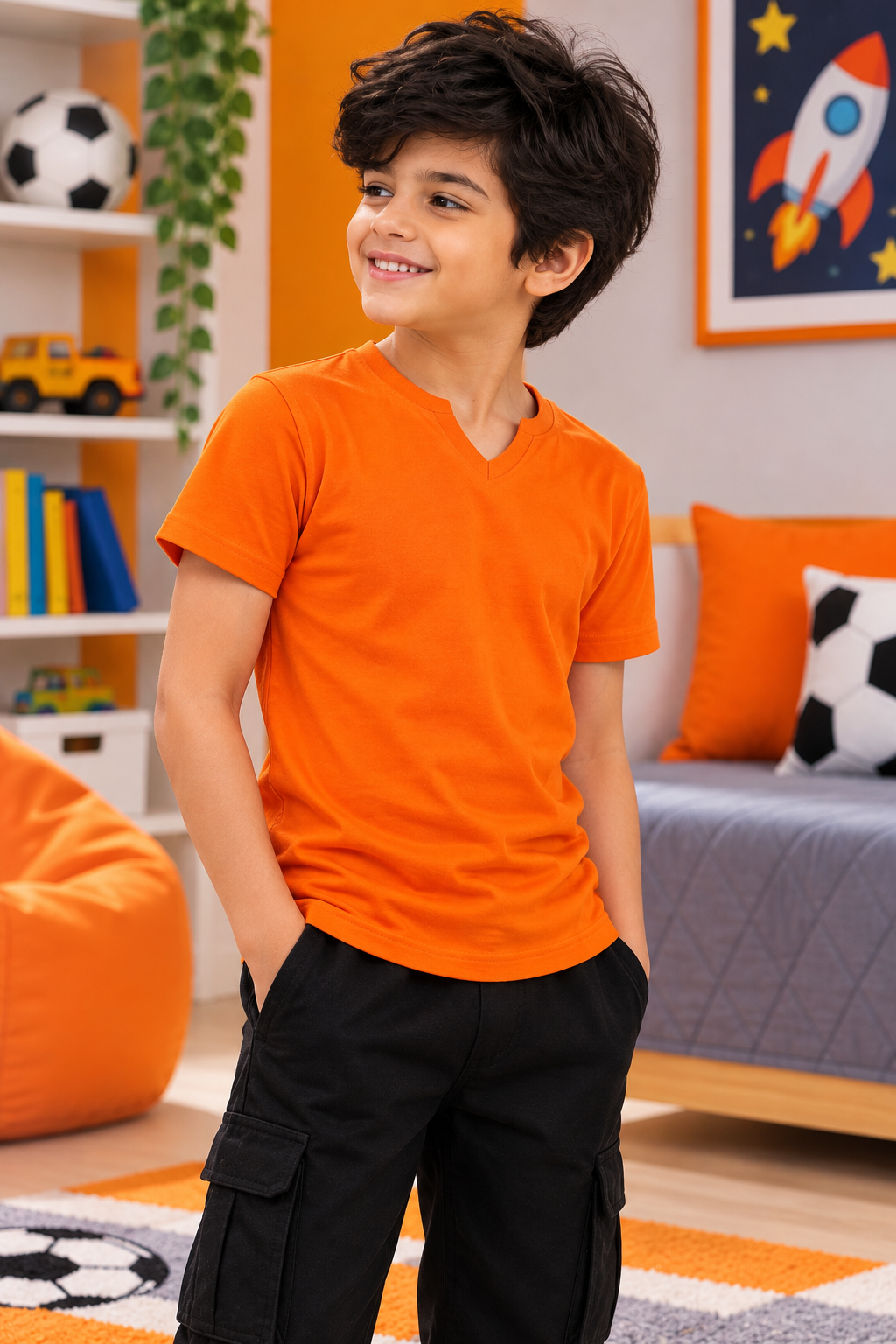 VIKING REGULAR T-SHIRT FOR BOYS GIRLS ORANGE