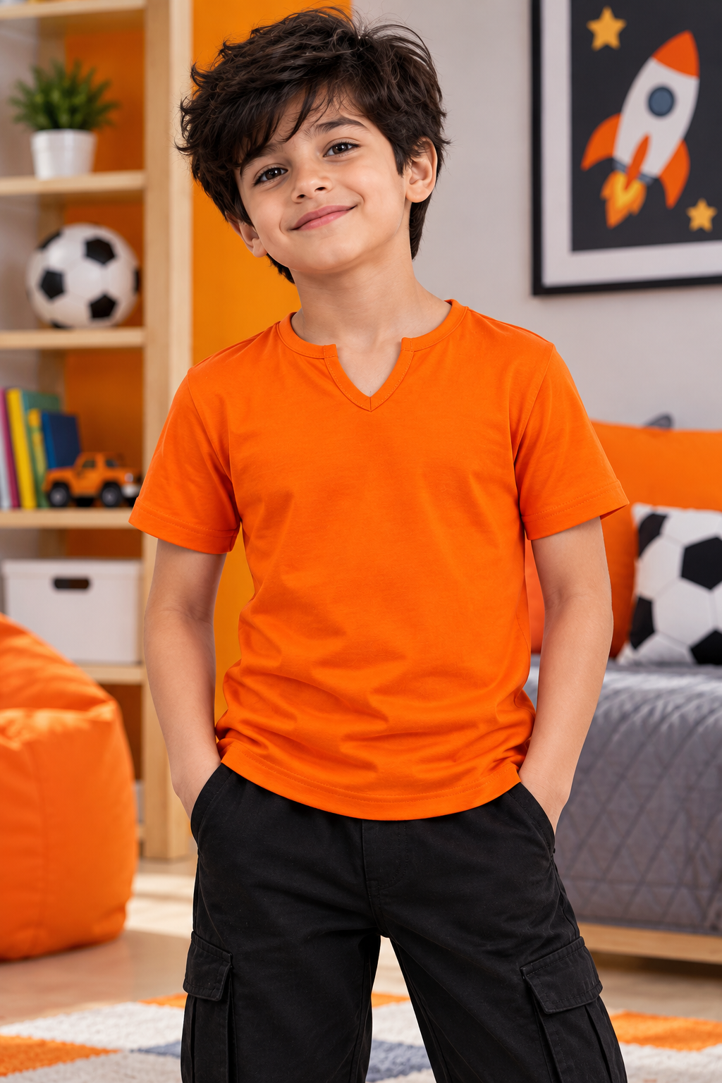 VIKING REGULAR T-SHIRT FOR BOYS GIRLS ORANGE