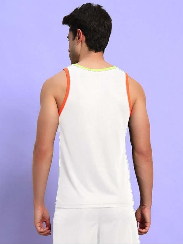 Wearduds JORDAN GYM REGULAR FIT T-SHIRT WHITE - Men's Sleeveless T-shirt