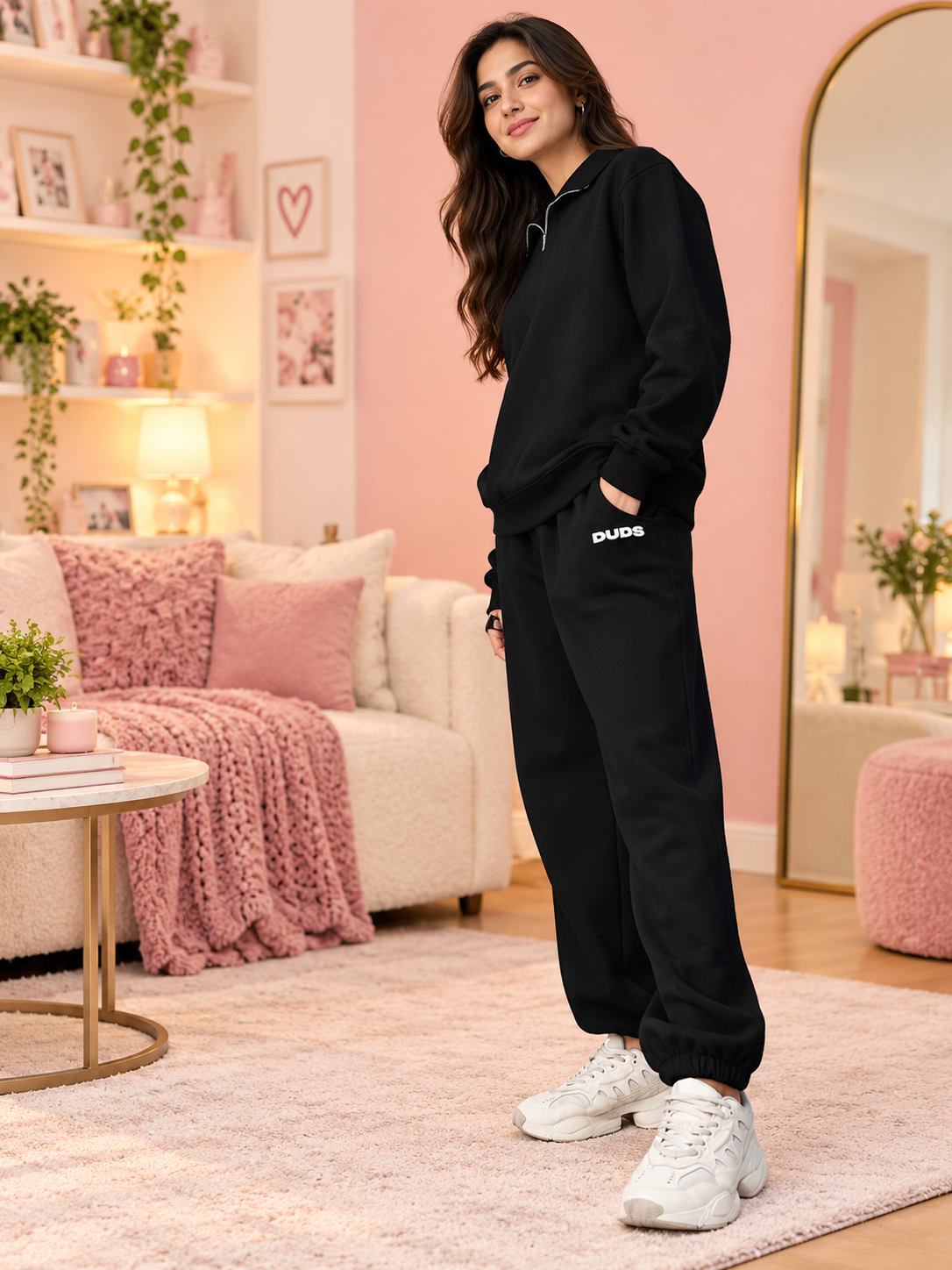 WOMEN BONA-FIDE FLEECE CO-ORD BLACK - Wearduds, view 4