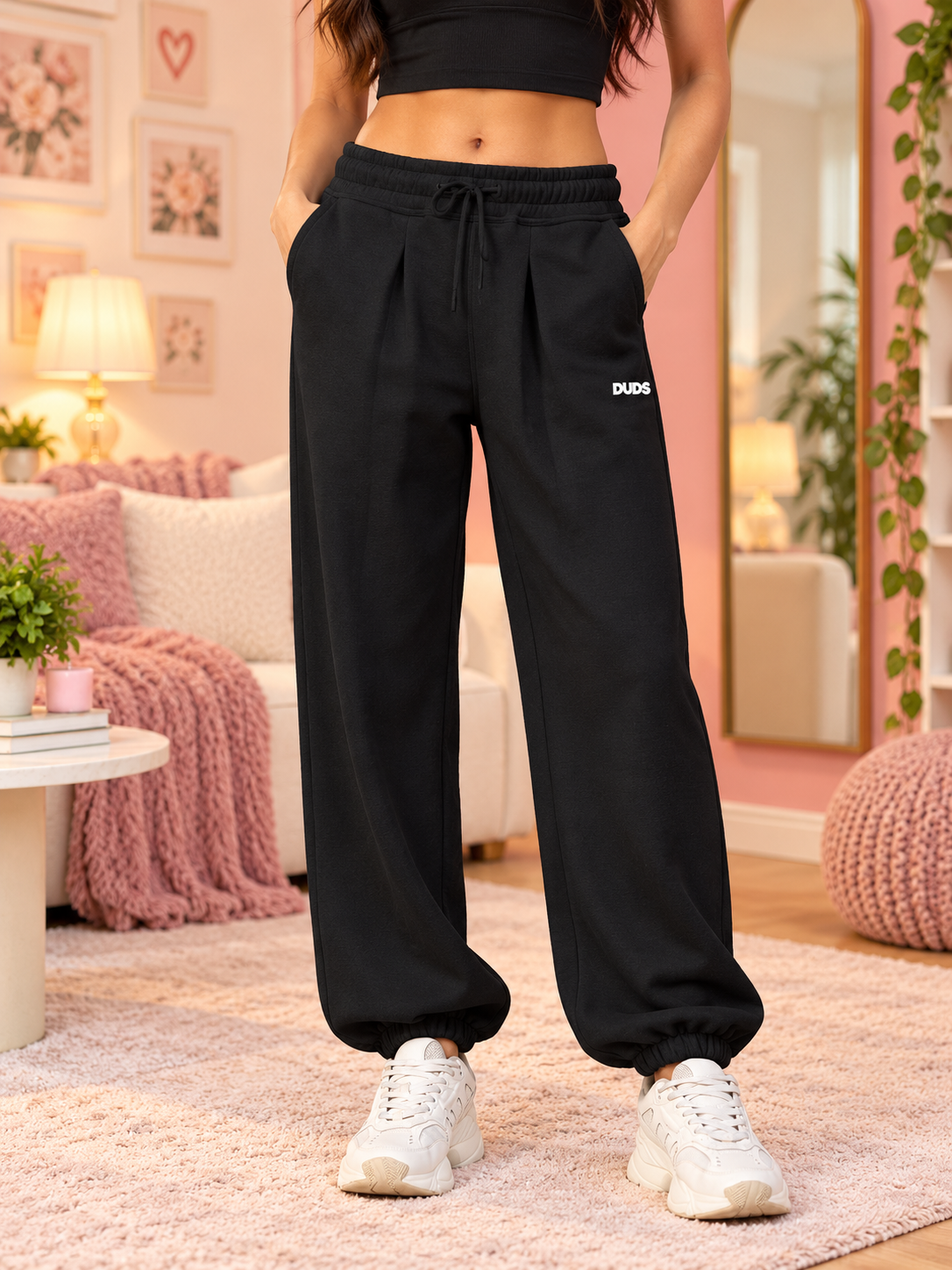 WOMEN BONA-FIDE FLEECE CO-ORD BLACK - Wearduds, view 6