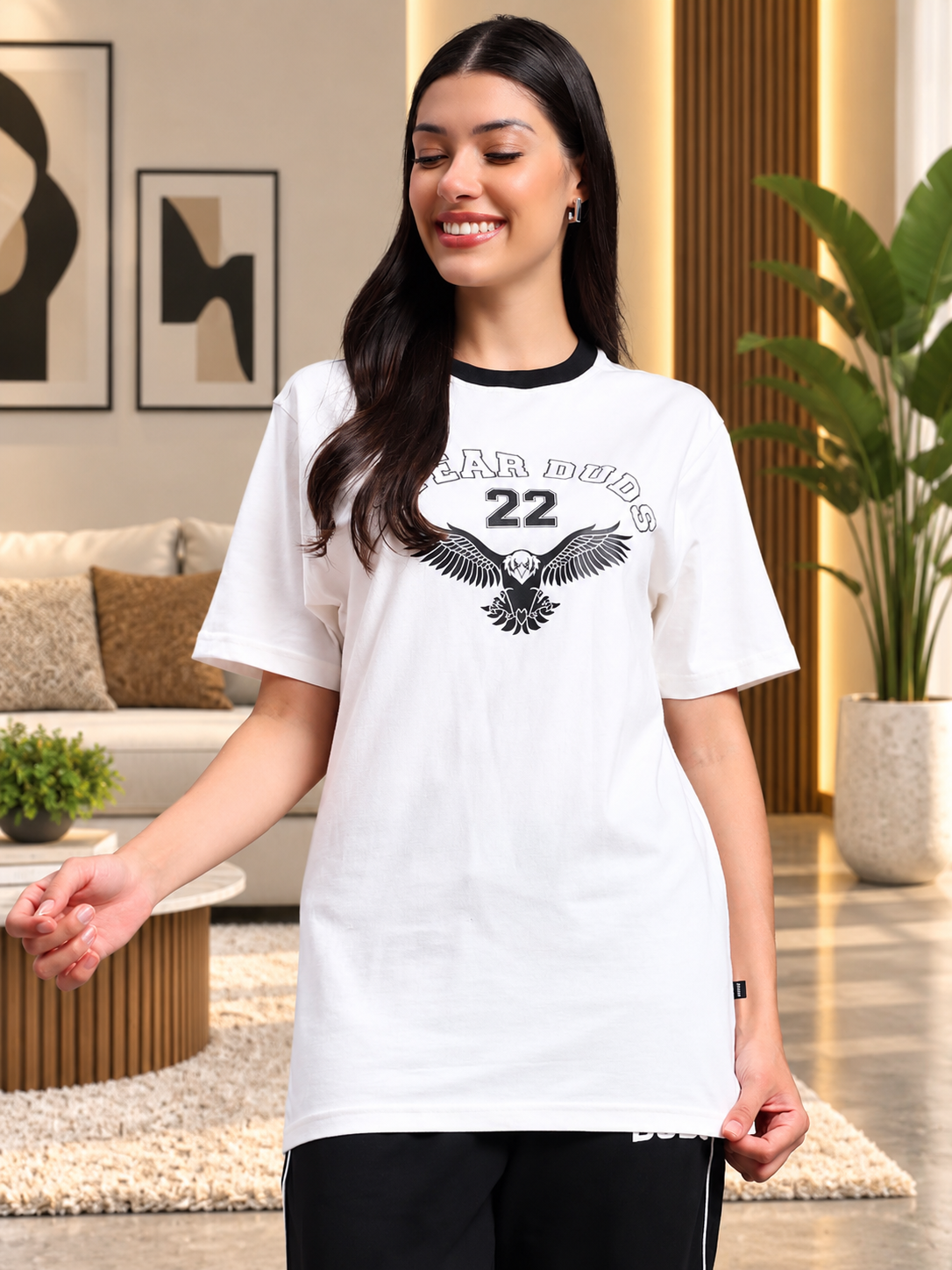 WOMEN EAGLE WINGS REGULAR FIT T-SHIRT WHITE