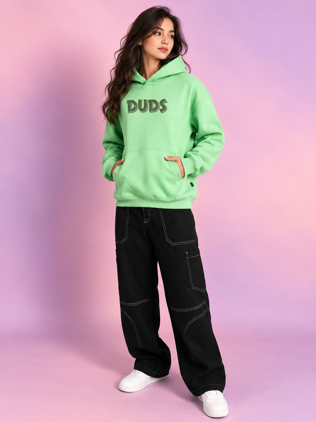 WOMEN JUDY NICK ZOOTOPIA FLEECE HOODIE GREEN