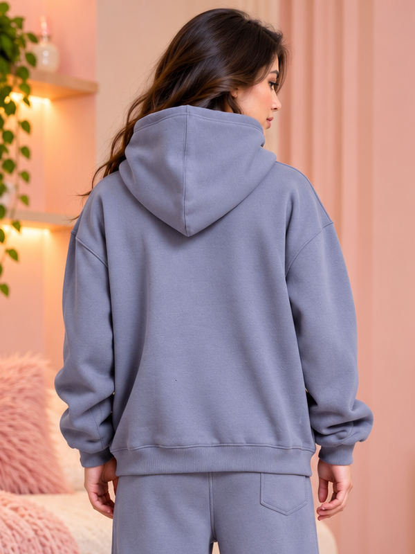 WOMEN MAKE IT HAPPEN FLEECE HOODIE GREY