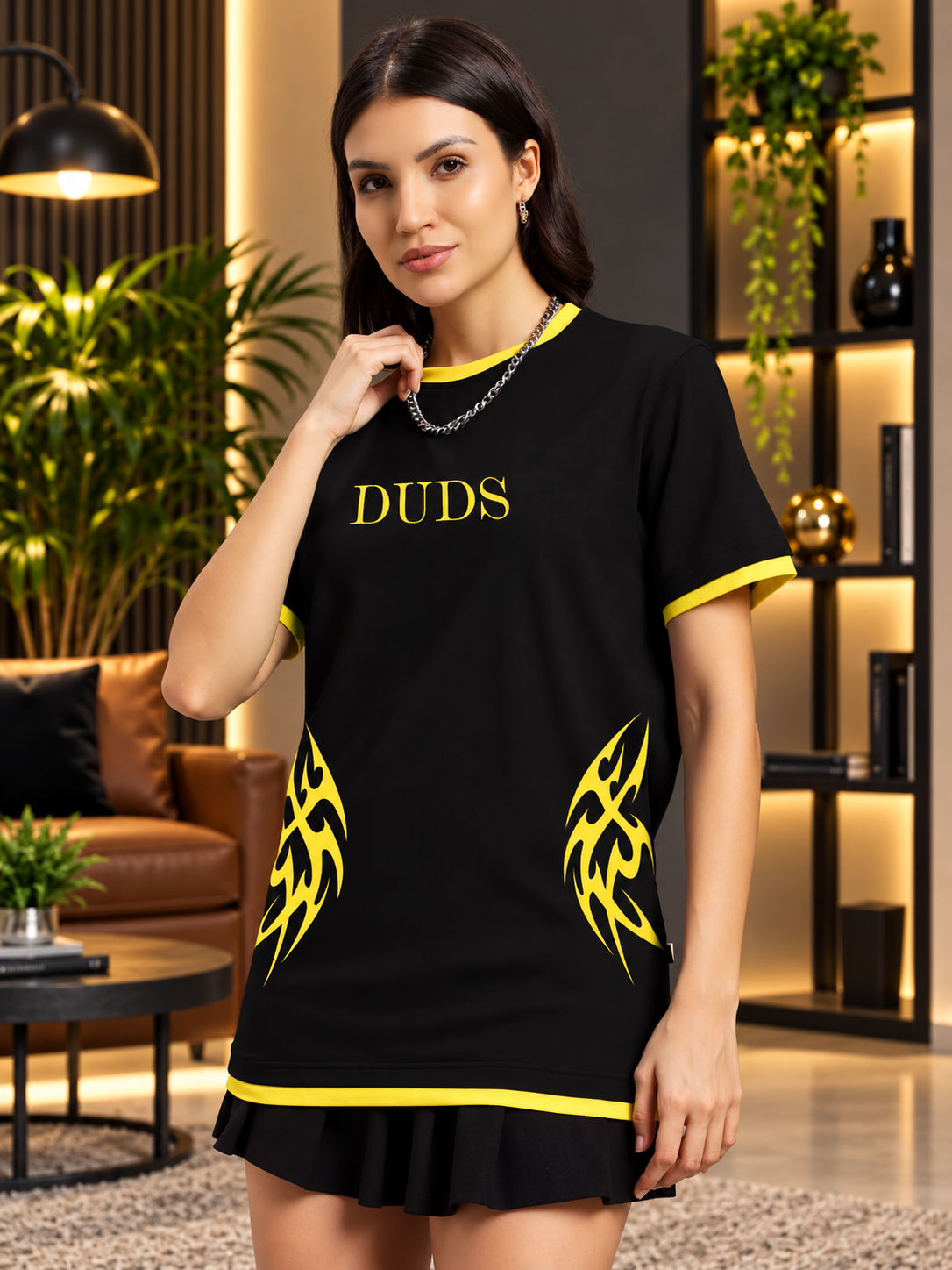 WOMEN NIMO REGULAR FIT T-SHIRT BLACK - Wearduds, view 4