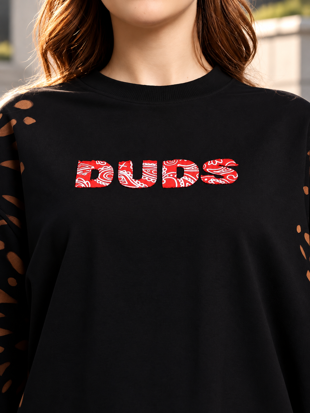WOMEN SHADOW SWIRL TIE-DYE T-SHIRT BLACK - Wearduds, view 6