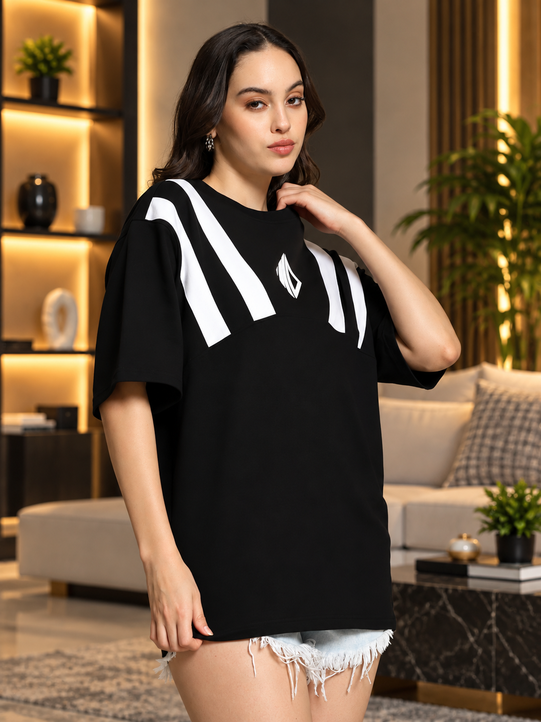 WOMEN'S ALLONZO OVER-SIZED T-SHIRT BLACK
