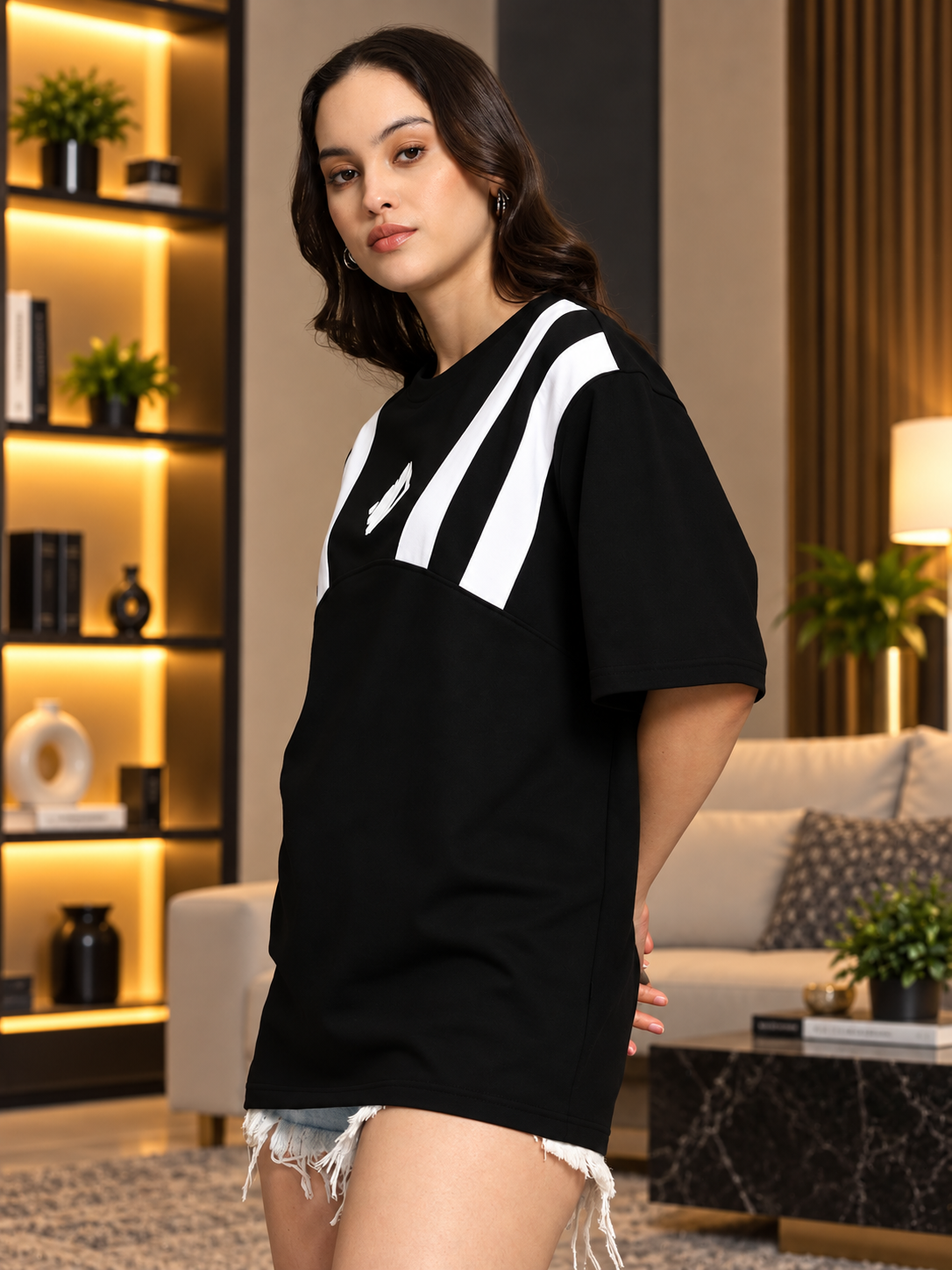 WOMEN'S ALLONZO OVER-SIZED T-SHIRT BLACK