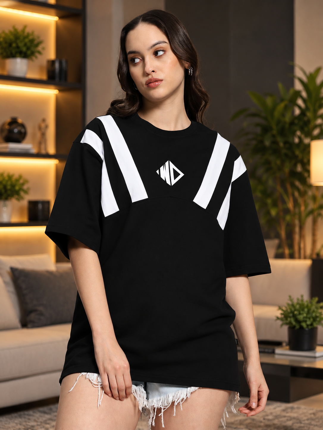 WOMEN'S ALLONZO OVER-SIZED T-SHIRT BLACK