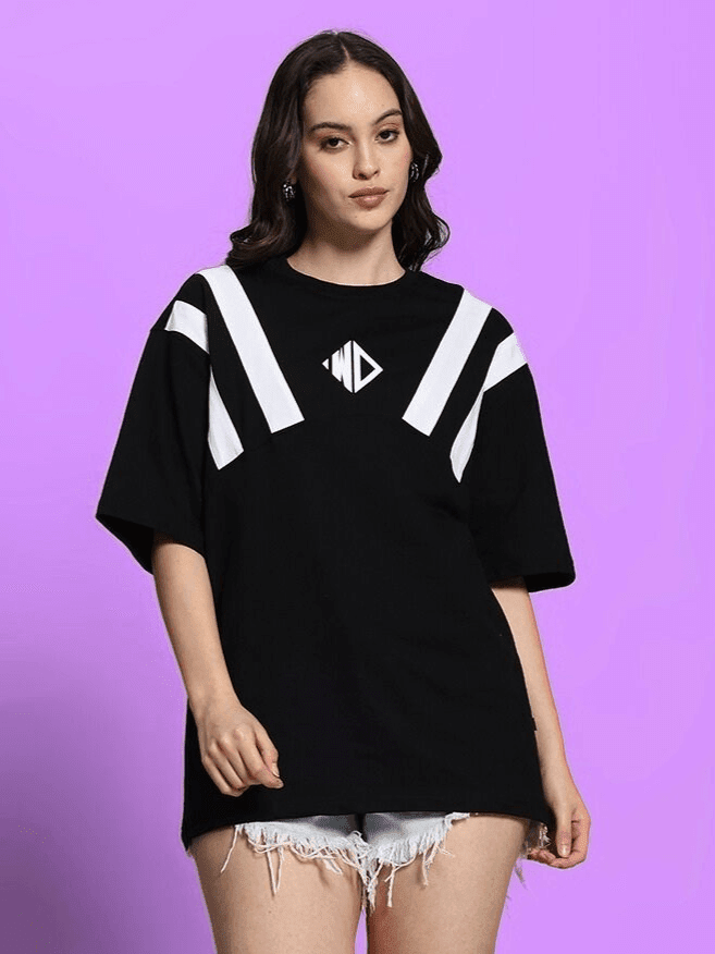 WOMEN'S ALLONZO OVER - SIZED T - SHIRT BLACK - T-shirt