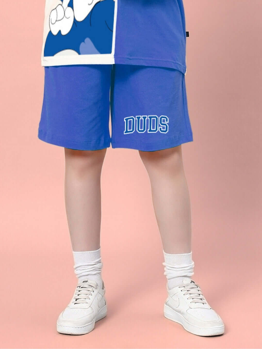 Blue women's Caper Tom summer shorts by DUDS, customizable fit available, showcasing trendy design and comfort. Ideal for summer.