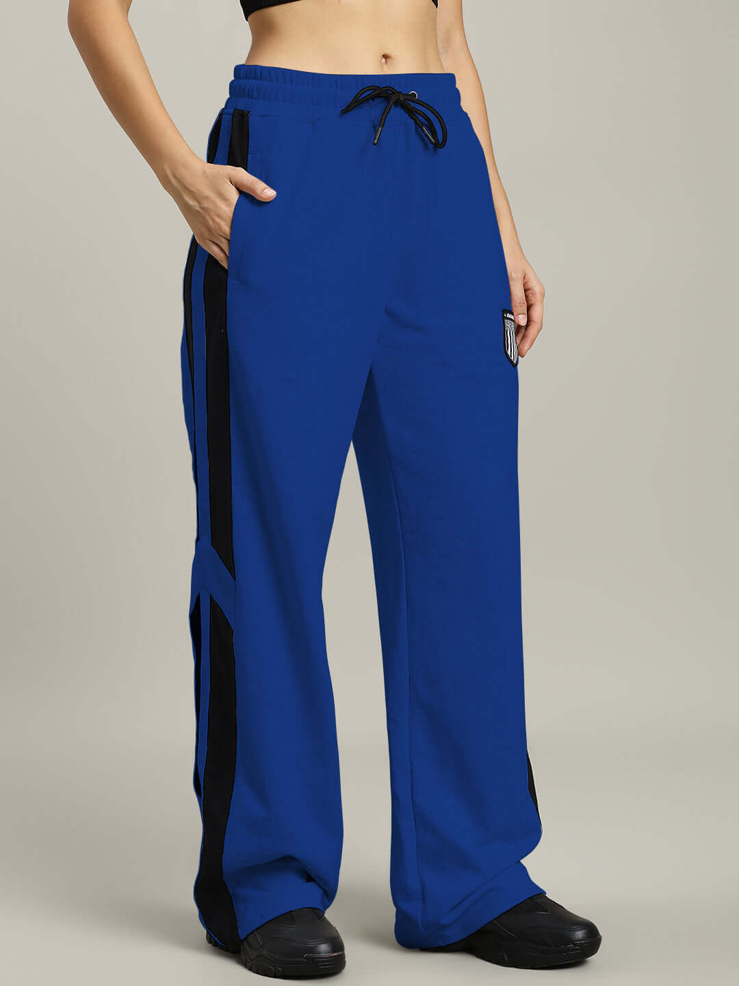 Women's Royalson Blue Joggers by DUDS, made-to-order, featuring customizable fit options. Comfortable and stylish workout pants.