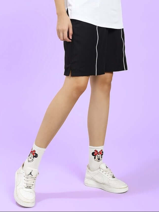 WOMEN CHAMPION ZONE FRONT PLATED SHORTS BLACK - SHORTS
