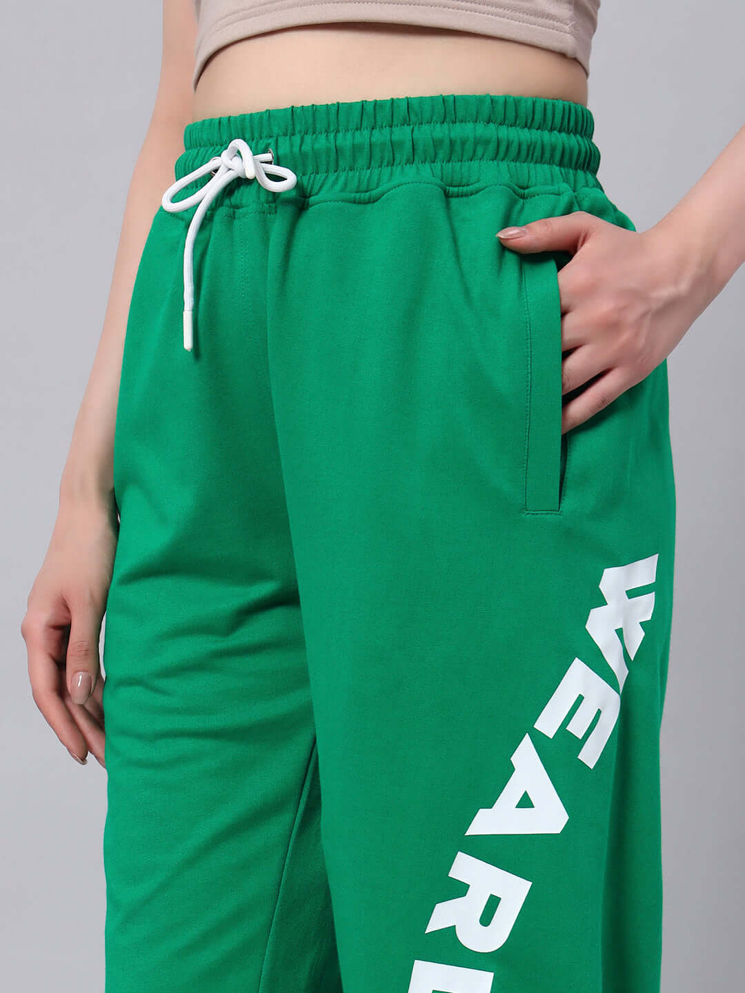 WOMEN'S ELLEN RELAXED FIT JOGGER GREEN with elastic waistband and side pocket, customizable fit available, made by DUDS.