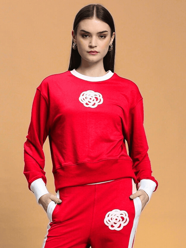 WOMEN'S JESSFLICK RELAXED FIT SWEATSHIRT RED - SWEATSHIRT