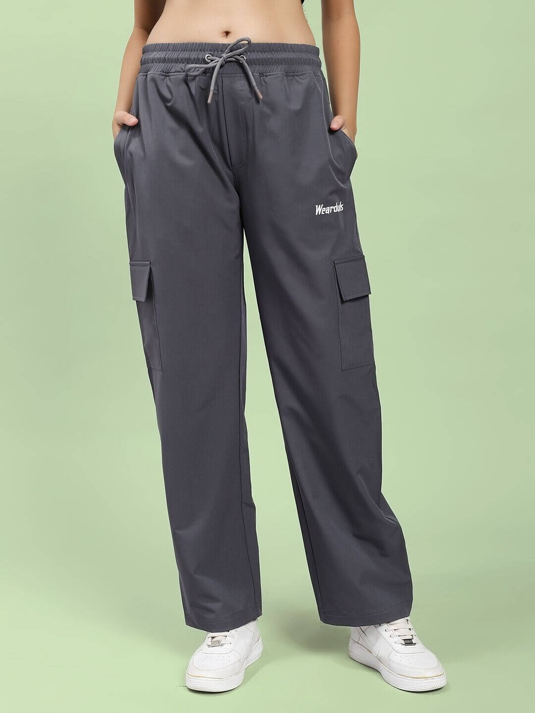 WOMEN JIMMY RELAXED FIT MULTI POCKET JOGGER DARK GREY - JOGGER