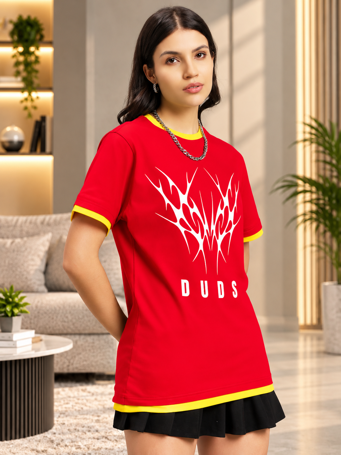 WOMENS NORIBA REGULAR FIT T-SHIRT RED - Wearduds, view 2