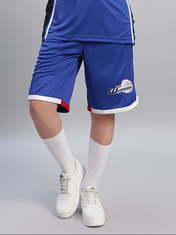 Women's Portia regular fit royal blue shorts, comfortable and customizable, shown with a sporty style for active wear.