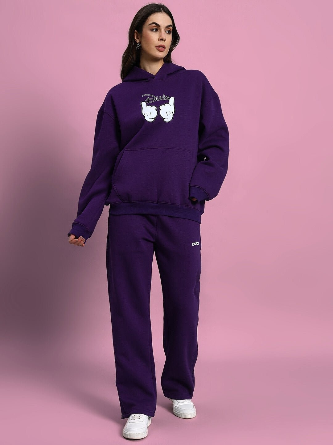 WOMEN SUPREME FLEECE CO - ORD PURPLE - FULL CO - ORD SET