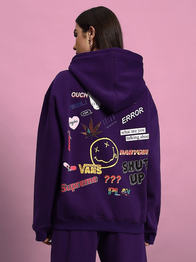WOMEN SUPREME FLEECE HOODIE PURPLE - WOMEN'S HOODIE
