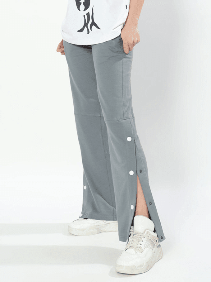 WOMEN RACER COTTON JOGGERS GREY - JOGGER