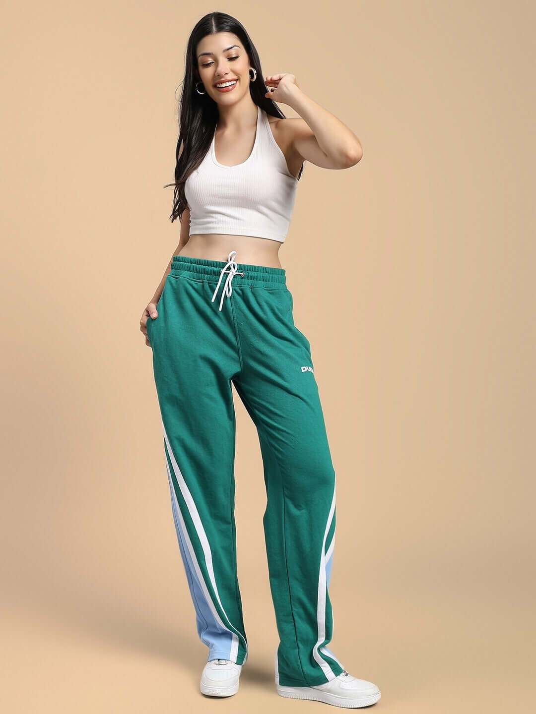 WOMENS RIO ONE RELAXED FIT JOGGERS TEAL GREEN, comfortable and stylish athleisure pants, ideal for a vibrant look.