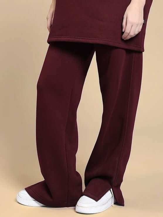 WOMEN SKODA COTTON FLEECE JOGGER MAROON - JOGGER
