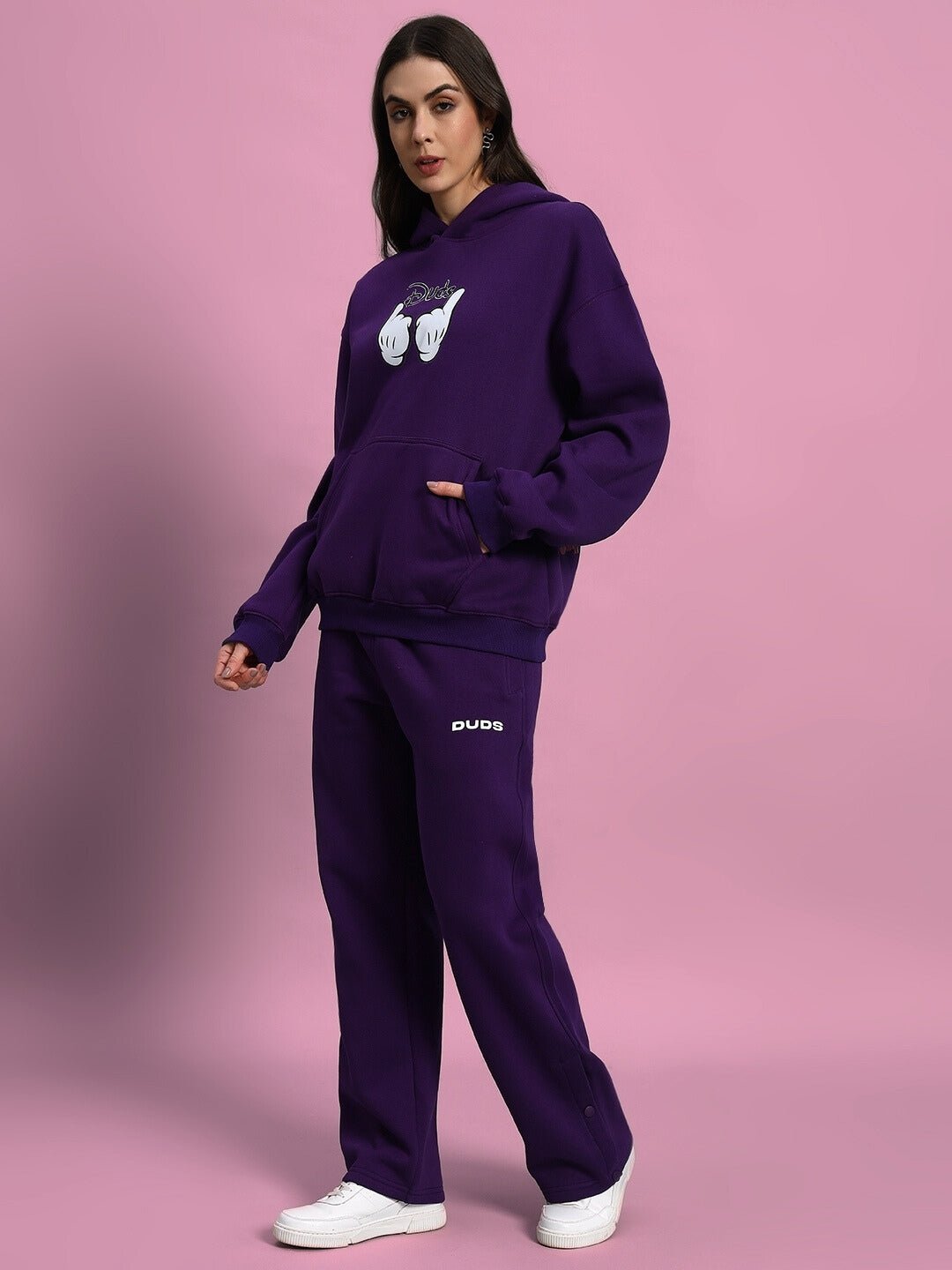 WOMEN SUPREME FLEECE CO - ORD PURPLE - FULL CO - ORD SET