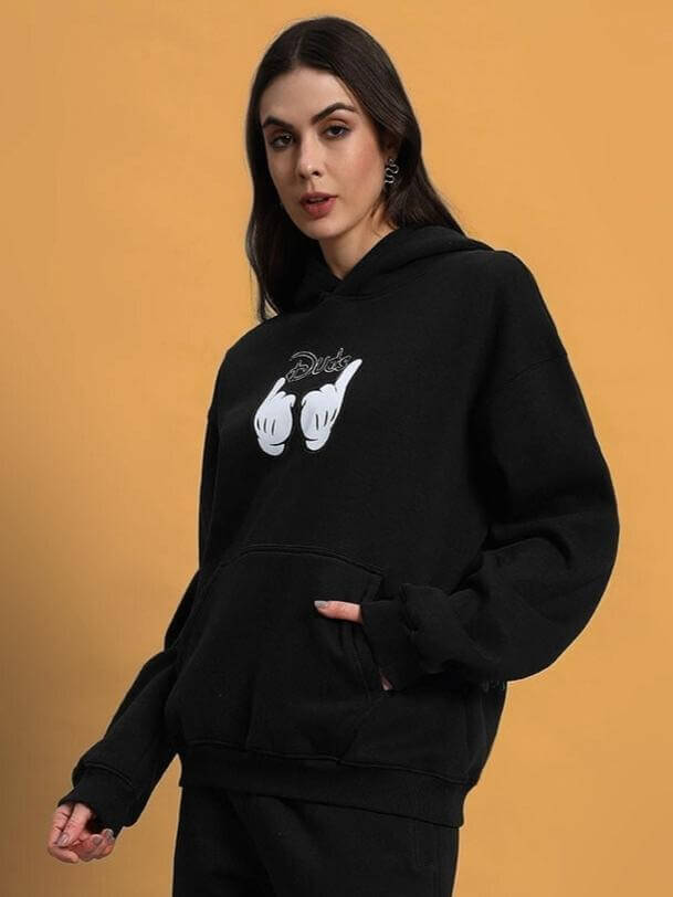WOMEN SUPREME FLEECE HOODIE BLACK, stylish and warm hoodie perfect for casual wear, made by skilled tailors, available for custom fit.